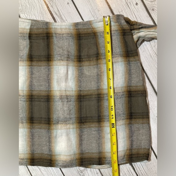 Altar’d State Plaid Wrap Mini Skirt with Tie Khaki M - Picture 13 of 13